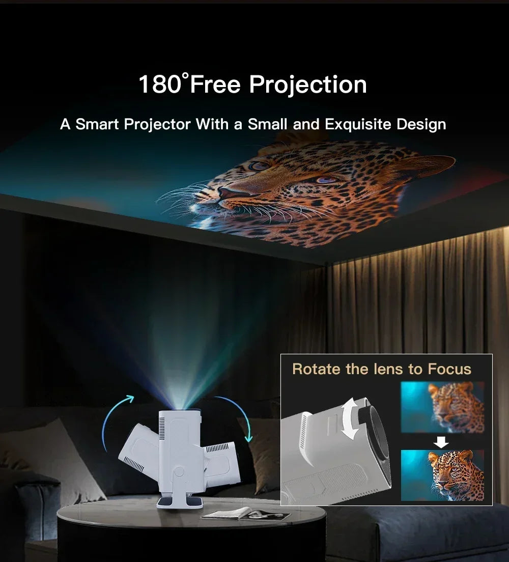 HY320 4K Android 11 Projector Native 1080P 400ANSI Dual WiFi6 BT5.0 Home Cinema Outdoor Portable Projetor LYNCAST Upgrade HY300