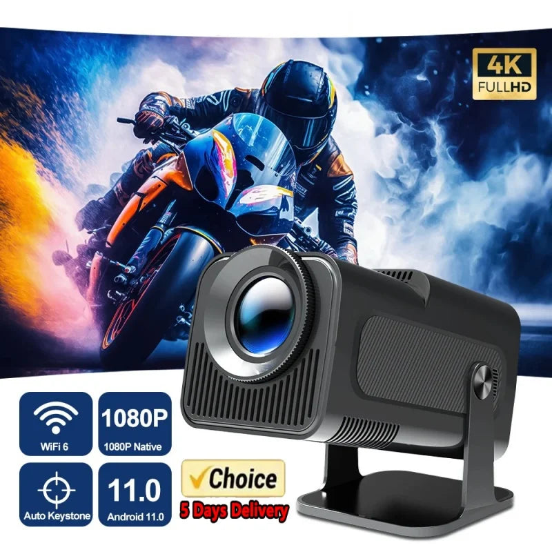 HY320 4K Android 11 Projector Native 1080P 400ANSI Dual WiFi6 BT5.0 Home Cinema Outdoor Portable Projetor LYNCAST Upgrade HY300