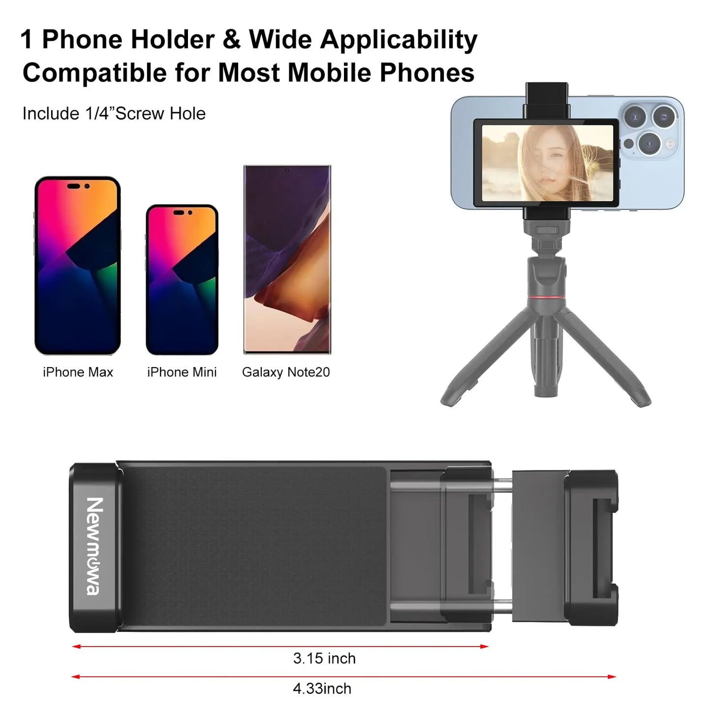 King Ma Phone Vlog Selfie Monitor Screen, Using Phone Rear Camera for Selfie Vlog Live Stream TikTok, Compatible with iPhone