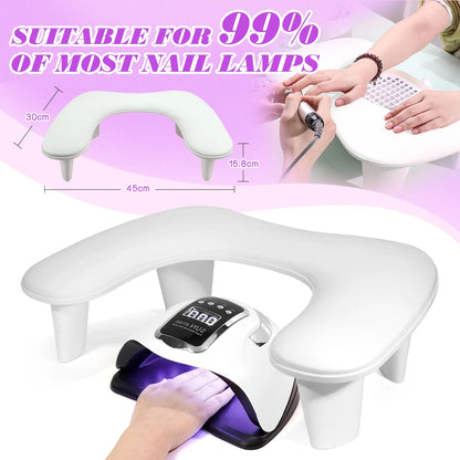 U-shaped Nail Art Hand Pillow Arm Rest Portable Removable Stand Tilt Design Manicure Stand Hand Pillow PU Material Hand Pillow