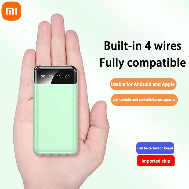 Xiaomi 50000mAh Large Capacity Power Bank 4 in 1 Built in Cables Powerbank LED Intelligent Digital Display for Iphone Samsung