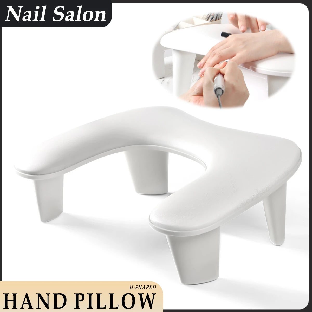 U-shaped Nail Art Hand Pillow Arm Rest Portable Removable Stand Tilt Design Manicure Stand Hand Pillow PU Material Hand Pillow