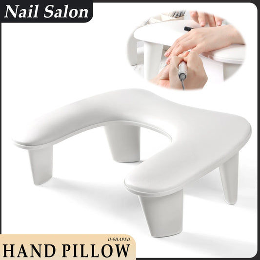 U-shaped Nail Art Hand Pillow Arm Rest Portable Removable Stand Tilt Design Manicure Stand Hand Pillow PU Material Hand Pillow