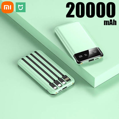 Xiaomi 50000mAh Large Capacity Power Bank 4 in 1 Built in Cables Powerbank LED Intelligent Digital Display for Iphone Samsung