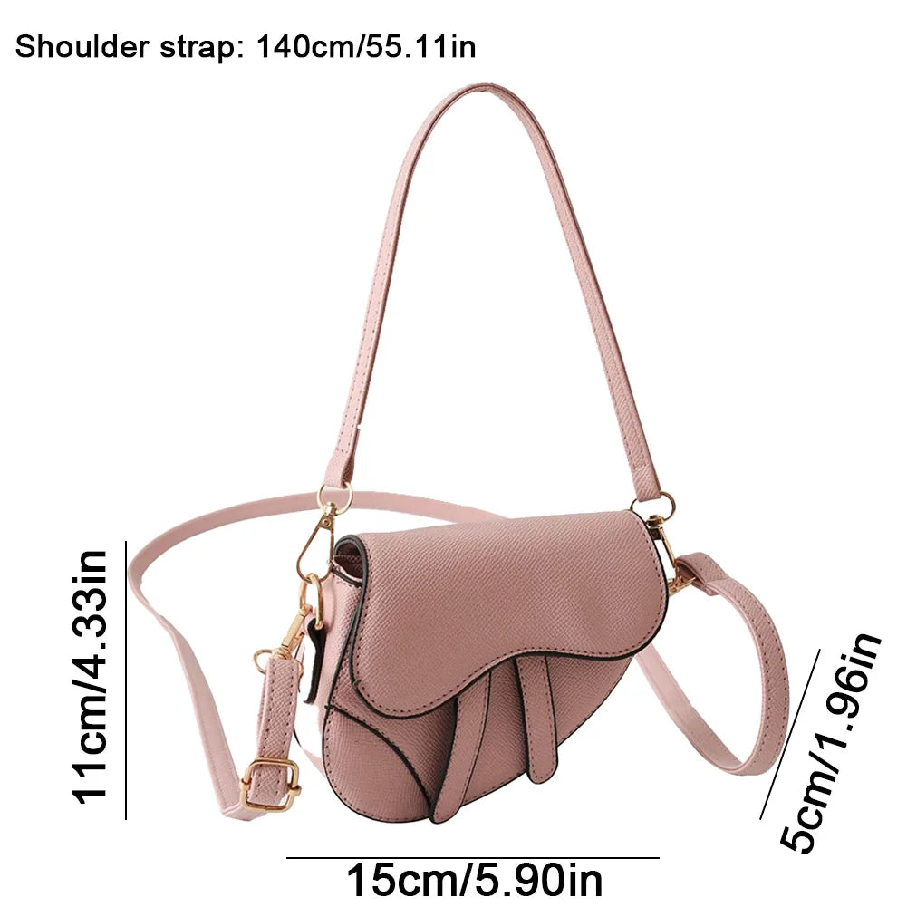 Women Messenger Bags Saddle Bag Portable Single Shoulder Bag Women's Leather Crossbody Bag Handbag Purses Simple Messenger Bags