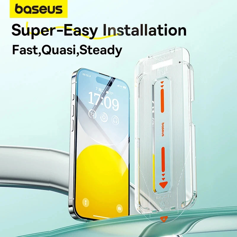 Baseus Ultra HD Tempered Glass for iPhone 16 15 Pro Max Plus Screen Protector add Dust-Proof Installation Tool Protective Film